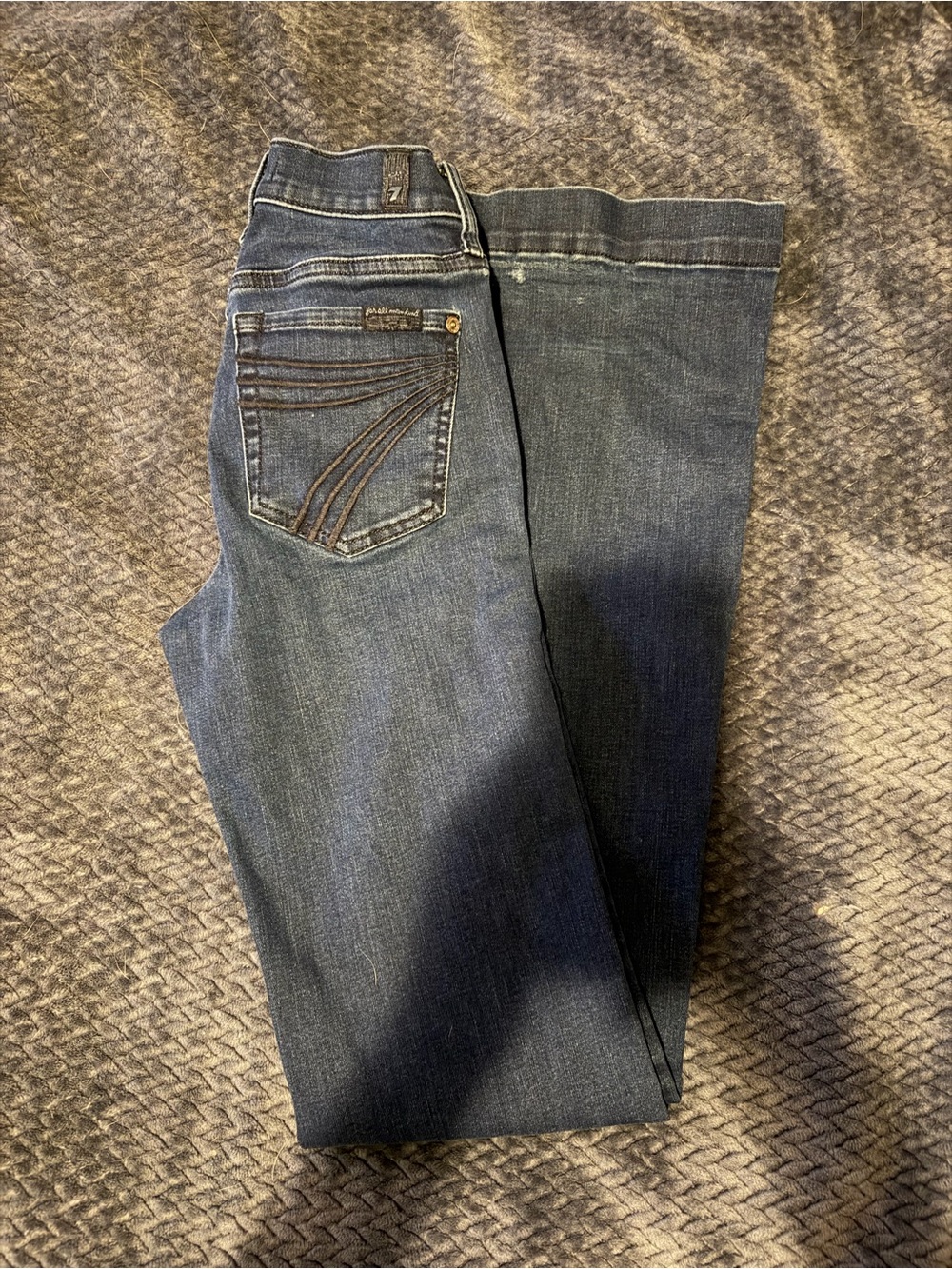 7 For All Mankind Women's Dark Blue Trouser Jeans